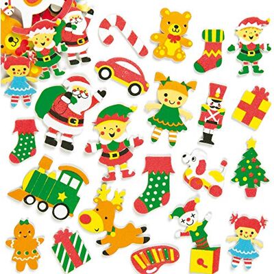 Baker Ross EF957 Kerstwerkplaats schuimrubber stickers voor kunsthandwerk en kunstprojecten voor kinderen, kaarten, feesttassen en decoraties (verpakking van 100 stuks) Baker Ross EF957 Kerstwerkplaats schuimrubber stickers voor kunsthandwerk en kunstprojecten voor kinderen, kaarten, feesttassen en decoraties (verpakking van 100 stuks)