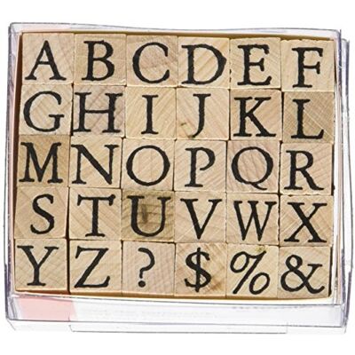 Artemio Postzegels Set Alfabet Hoofdletter-1cm, Hout, Klein Artemio Postzegels Set Alfabet Hoofdletter-1cm, Hout, Klein