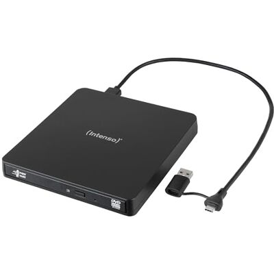 Intenso Externe cd/dvd-drive/externe brander EOD 400D Slim, USB 3.2, voor laptop, desktop PC, iMac, MacBook, Windows, MacOS, incl. gratis brandsoftware Ashampoo Burning Studio, zwart Intenso Externe cd/dvd-drive/externe brander EOD 400D Slim, USB 3.2, voor laptop, desktop PC, iMac, MacBook, Windows, MacOS, incl. gratis brandsoftware Ashampoo Burning Studio, zwart