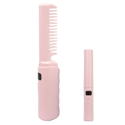 ayumn Anti-Brandwonden Stijltang Borstel, Mini Stijltang, Warmte Borstel Stijltang Voor Vrouwen, Anti-Brandwonden Dual Voltage Flat Iron Hot Brush Voor Styling Oplaadbare Stijltang,