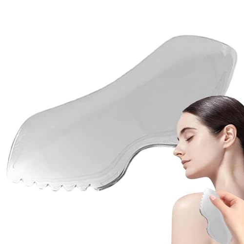 Jeanny Gua Sha gezichtshulpmiddelen, Guasha hulpmiddel voor gezicht Roestvrijstalen schraapkam voor gezicht,Fysiek beeldhouwen Gua Sha-hulpmiddel voor taille, rug, schouders, benen, nek, lichaam