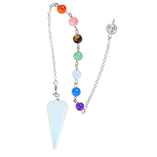 ULTECHNOVO Zeshoekige Kegel Hanger Zeshoekige Edelsteen Hanger Halfedel Punt Plafondventilator Ketting Edelsteen Ketting Zeshoekige Chakra Hanger Puntige Hanger Decoraties Delicaat Kristal