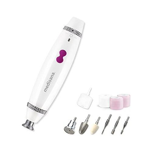 Medisana MP 840 elektrische manicure & pedicure set met 7 nagelverzorgingshulpstukken, 3 snelheidsinstellingen voor nagels, nagelriemen en eelt