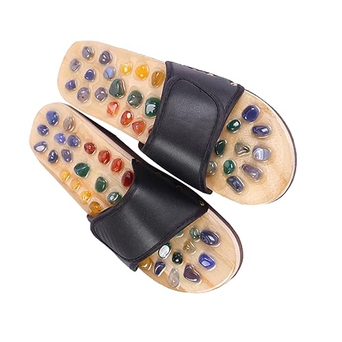 FRCOLOR 1 paar massageschoenen voor de gezondheid van de voeten heren sandalen voetmassageapparaat gezondheidsschoenen natuursteen pantoffels massageslipper van agaat gezondheidsmassageschoenen