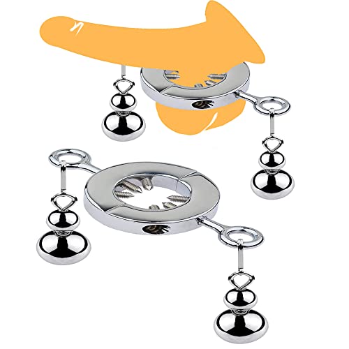 OnundOn Cockrings, extreem roestvrij staal, penisring voor mannen, testikelring voor penis-duurtrainer, langdurige erectie, penisspiertrainingsset, zilver, 355 g