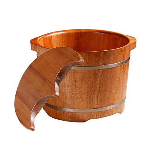 BombY Houten vat voet spa massief hout, pedicure spa eiken vaten, pedicure kom spa massage pedicure vaten, huishouden, houten voetbassin, 2 maten (maat : 40 cm x 26 cm) (groen 40 cm x 26 cm)