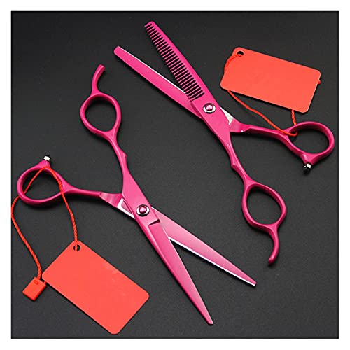 HSYHKDSY Schaar voor haarknippen 6 inch roze kappersschaar, kappersschaar, dunner wordende schaar, dunner wordende schaar Haarsnijset (kleur: snijden) (Set b)