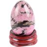 KEISIDUO Natural Pink Rhodonite Yoni Egg 45 * 30 MM Undrilled Mineral Stone Ball Kegel Exercise Tool(Rhodonite)