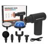 HOKZYHOUSE Elektrische Muscle Massager Draagbare Handheld Verstelbare Hot Cold Compress Percussion Deep Tissue Massager(black)