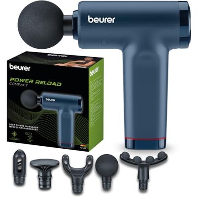 Beurer PowerReload massagepistool, professionele triggerpointmassage voor ontspanning & regeneratie, krachtig spiersmassageapparaat met 5 opzetstukken, 5 intensiteitsniveaus,extreem stil & accu tot 4u Beurer PowerReload massagepistool, professionele triggerpointmassage voor ontspanning & regeneratie, krachtig spiersmassageapparaat met 5 opzetstukken, 5 intensiteitsniveaus,extreem stil & accu tot 4u