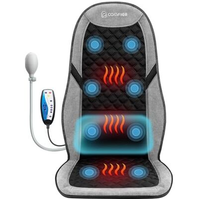 COMFIER Rugmassageapparaat met warmte, massagekussen met 5 vibratiemodi, 3 intensiteiten, 3 timing, cadeaus voor vrouwen, massagemat ter verlichting van pijn in de rug COMFIER Rugmassageapparaat met warmte, massagekussen met 5 vibratiemodi, 3 intensiteiten, 3 timing, cadeaus voor vrouwen, massagemat ter verlichting van pijn in de rug