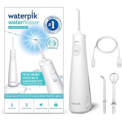Waterpik Pulse Draadloze Oplaadbare Waterflosser - 2 Tips - Snel opladen - Wit Waterpik Pulse Draadloze Oplaadbare Waterflosser - 2 Tips - Snel opladen - Wit