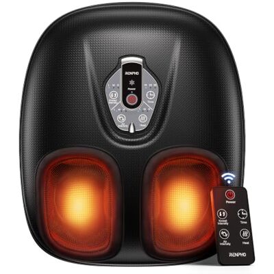 RENPHO Voetmassageapparaat met Warmtefunctie,Elektrisch Voetmassageapparaat Draadloze afstandsbediening, 3D-kneden, rollen en luchtcompressie, 3 intensiteitsniveaus, cadeau voor dames en heren, zwart RENPHO Voetmassageapparaat met Warmtefunctie,Elektrisch Voetmassageapparaat Draadloze afstandsbediening, 3D-kneden, rollen en luchtcompressie, 3 intensiteitsniveaus, cadeau voor dames en heren, zwart