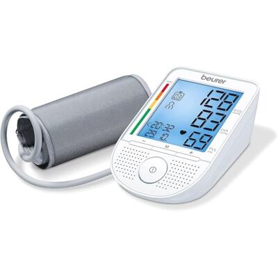 Beurer BM 49 bloeddrukmeter met gesproken uitvoer (DE, FR, IT, NL) met risico-indicator en aritmiedetectie, twee gebruikersgeheugens met 60 geheugenplaatsen, melding van toepassingsfouten Beurer BM 49 bloeddrukmeter met gesproken uitvoer (DE, FR, IT, NL) met risico-indicator en aritmiedetectie, twee gebruikersgeheugens met 60 geheugenplaatsen, melding van toepassingsfouten