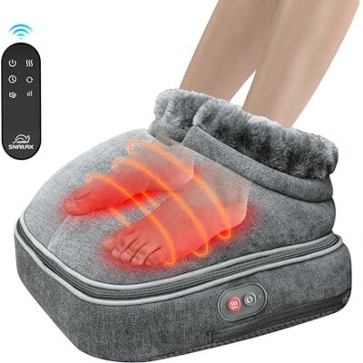 Snailax Shiatsu voetmassageapparaat met warmte, elektrisch voetmassageapparaat met 2-in-1 kneedmassage, voetwarmer voor ontspanning met afstandsbediening, geschenken voor vrouwen/mannen Snailax Shiatsu voetmassageapparaat met warmte, elektrisch voetmassageapparaat met 2-in-1 kneedmassage, voetwarmer voor ontspanning met afstandsbediening, geschenken voor vrouwen/mannen