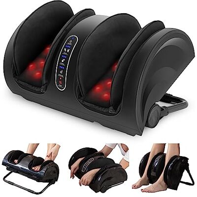 Snailax Shiatsu voetmassageapparaat met warmte Elektrisch been- en kuitmassageapparaat met kneden en rollen, voor ontspanning, cadeau voor mannen en vrouwen Snailax Shiatsu voetmassageapparaat met warmte Elektrisch been- en kuitmassageapparaat met kneden en rollen, voor ontspanning, cadeau voor mannen en vrouwen