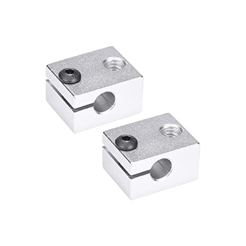 Greendhat printerdelen V6 Blok Aluminium Blok Compatibel met V5 V6 J-Head HotEnd Extruder 3D Printer Vervangende Onderdelen Verwarmde Blokverwarmer Compatibel met Reprap Verwarming (Maat: 2 stuks Zwart)