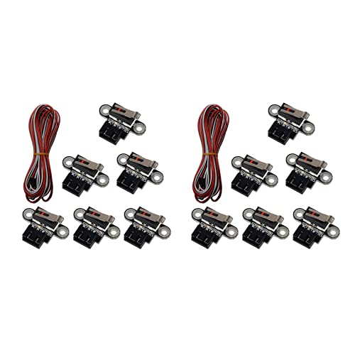 Augnongly 12 Pcs 3D Printer Schakelaar Mechanische Eindschakelaar Module Mini Endstop Schakelaars met 1M 3Pin Kabel voor 3D Printers Onderdelen