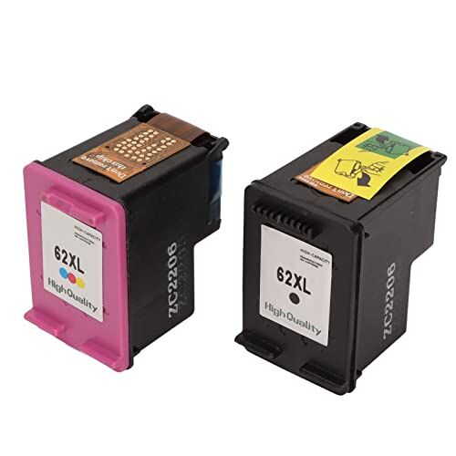 Zunate Printercartridges, 2 Stuks Originele 62XL Gekleurde Zwarte Inktcartridges Vervanging, Compatibel voor OfficeJet 200 258 5540 5542 5640 5644 5646 5660 7640 Printer