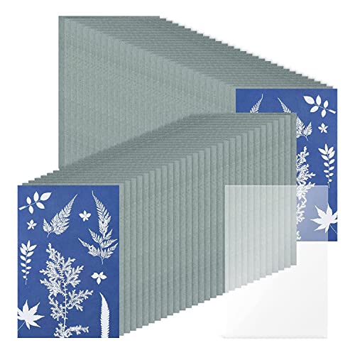 ZEELYDE 61 stuks afdrukken papier cyanotype papier kit, zonne-tekening papier gevoeligheid afdrukken natuur afdrukken papier (5,9 x 3,9 inch)