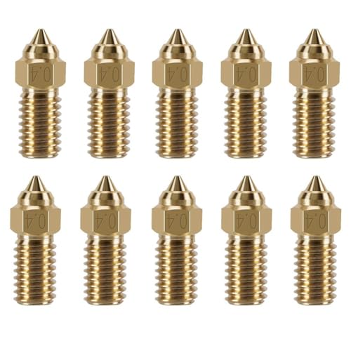 TsoLay 10-Delige Nozzles Kit Vervangingsonderdelen Accessoires voor Neptune 4-Serie, 3D-Printeronderdelen Messing 0,4 mm Nozzles Kit voor Neptune 4, 4 Pro