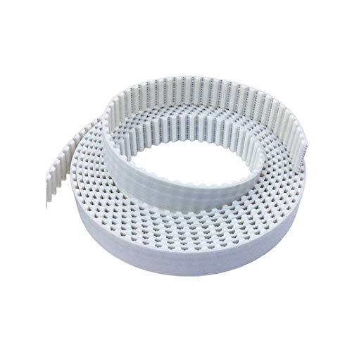 Pangyoo PYouo-Timing Riem 2/3/5 meter, T5 PU Open Riem T5 Timing Belt T5 16MM, Wit, Polyurethaan Met Stalen Kern Riem Breedte 16mm Voor 3D Printer (Lengte: 3Meter)