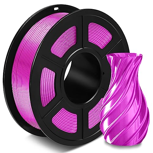 SUNLU Silk PLA Filament 1.75mm, 3D Printer Filament Silk, Silky Shiny Filament PLA for 3D Printers and Pens, 1kg(2.2Lbs)/Spool, Silk Purple