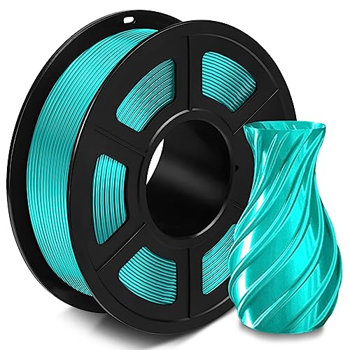 SUNLU Silk PLA Filament 1.75mm, 3D Printer Filament Silk, Silky Shiny Filament PLA for 3D Printers and Pens, 1kg(2.2Lbs)/Spool, Silk Green