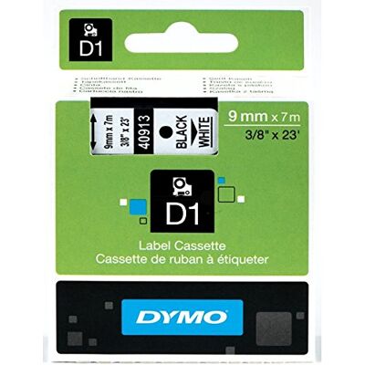 Dymo Thermo-plakband, model TT D1 40913, wit-zwart, 9 mm x 7 m, polyester Dymo Thermo-plakband, model TT D1 40913, wit-zwart, 9 mm x 7 m, polyester