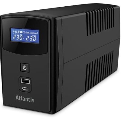 Atlantis A03-S1000P Ononderbroken stroomvoorziening, pseudosinusgolf, 1000 VA, 600 W, Line Interactive, LCD-display, Dual Front USB-poort, 2 Schuko-uitgangen, geïntegreerde Alim-kabel, USB, 1 accu 12 Atlantis A03-S1000P Ononderbroken stroomvoorziening, pseudosinusgolf, 1000 VA, 600 W, Line Interactive, LCD-display, Dual Front USB-poort, 2 Schuko-uitgangen, geïntegreerde Alim-kabel, USB, 1 accu 12
