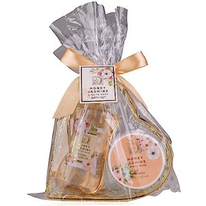 accentra doucheset dames cadeauset HONEY JASMINE in een mooie draadmand 2-delige verzorgingsset met douchegel en bodycrème wellness cadeauset voor verjaardagen, Valentijnsdag & Kerst accentra doucheset dames cadeauset HONEY JASMINE in een mooie draadmand 2-delige verzorgingsset met douchegel en bodycrème wellness cadeauset voor verjaardagen, Valentijnsdag & Kerst