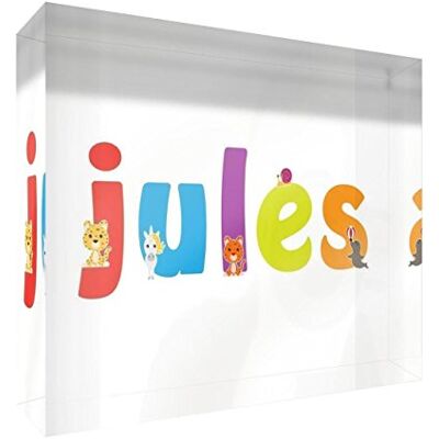 Little Helper herinnering deco acryl transparant gepolijst als diamantstijl illustratief bont met de naam de jeune jongens Jules 15 x 21 x 2 cm Grand Little Helper herinnering deco acryl transparant gepolijst als diamantstijl illustratief bont met de naam de jeune jongens Jules 15 x 21 x 2 cm Grand