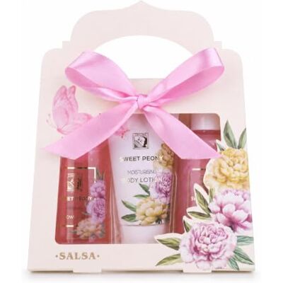 accentra badset SWEET PEONY cadeauset in roze witte gouden geschenkdoos Douchegel bodylotion badschuim, verzorgingspakket als presentje voor haar, klaar verpakt voor verjaardag of bedankje accentra badset SWEET PEONY cadeauset in roze witte gouden geschenkdoos Douchegel bodylotion badschuim, verzorgingspakket als presentje voor haar, klaar verpakt voor verjaardag of bedankje