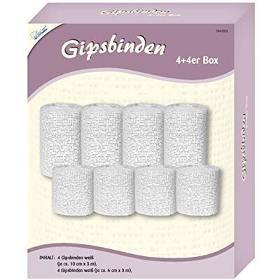 Mammut Spiel & Geschenk Mammut 144008 gipsbinden 4 + 4 pack, 8 modelleerbinders in 2 maten als accessoire en uitbreiding voor gipsafdruk babybuik set, voor het afvormen van een gipsbuik voor creatief, wit, 1000 g Mammut Spiel & Geschenk Mammut 144008 gipsbinden 4 + 4 pack, 8 modelleerbinders in 2 maten als accessoire en uitbreiding voor gipsafdruk babybuik set, voor het afvormen van een gipsbuik voor creatief, wit, 1000 g