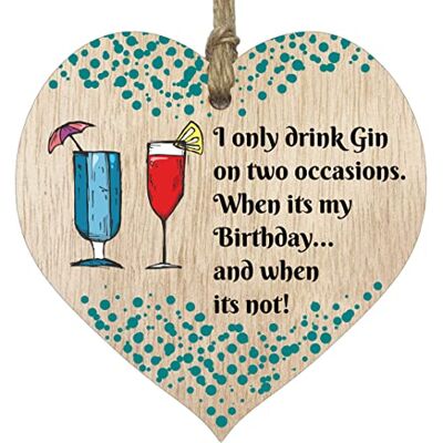 Stuff4 I Only Drink Gin Hangend houten hartbord, kerstplaquette, gin-cadeauset lichte houten harten, grappige verjaardagsaandenken, hang rond een gin miniaturen cadeausets, gin borden voor thuisbar, Stuff4 I Only Drink Gin Hangend houten hartbord, kerstplaquette, gin-cadeauset lichte houten harten, grappige verjaardagsaandenken, hang rond een gin miniaturen cadeausets, gin borden voor thuisbar,