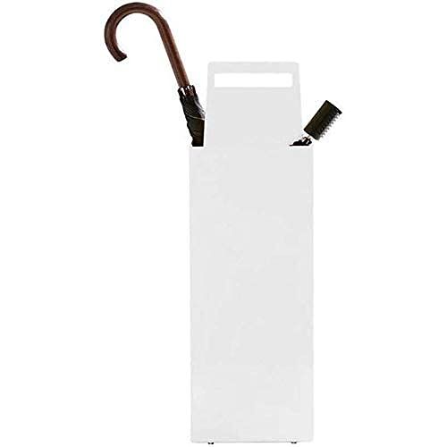 SIBEG Metalen paraplubak, met standaard voor lekbakken staan ​​voor stokken wandelstokken vierkant opbergrek 20 cm x 60 cm (wit) (wit één maat)