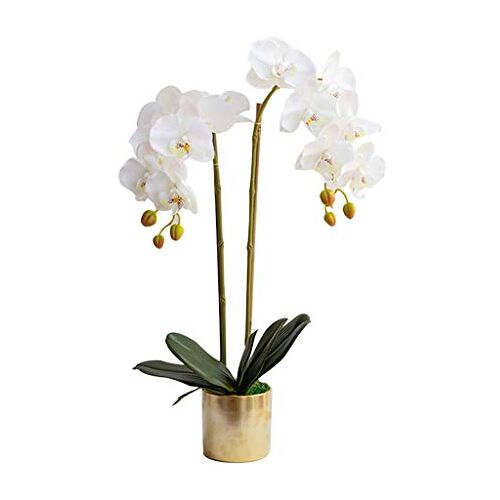 NOALED Decor Kunstbloemen met vaas Phalaenopsis Kunstbloemen met plantenbak Kunstorchidee in vaas Nepbloem voor woonkamerarrangementen Kunstbloemarrangementen Ornamenten (B 2 Tak)