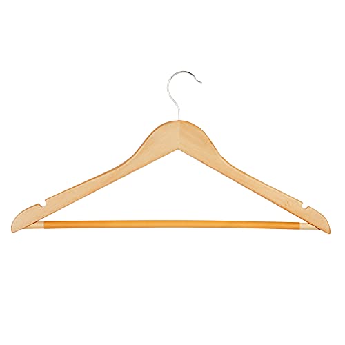 Honey-Can-Do HNG-01334 houten hangers met antislip gegroefde staaf, esdoorn, 24-delig