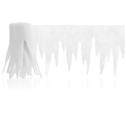 com-four ® 5 meter ijspegelslinger als kerstversiering raamfoto voor winter en kerst ijspegelwinterdecoratie voor ramen en deuren (IJspegelketting 500x30cm)