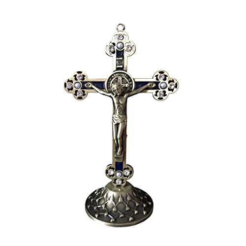 Acahhotxx Orthodox-Kruis Decoratie Religieuze Christelijke Kerk Gebed Gebruiksvoorwerp Kruis Metalen Stand Ornament Devout Gift Orthodoxe Kruis Decoratie Religieuze Christelijke Kerk Gebed