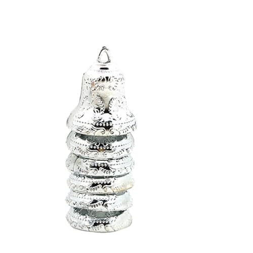 IOSIX Kerstklokken, Nieuwjaar Kerstboom Hangende Decoratie Geschenken Natal Xmas Hangers Goud Zilver Kerstklokken 6st voor kerstfeestdecoraties (Kleur : Silver)