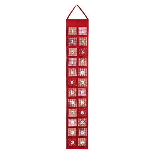 HEITMANN DECO adventskalender om op te hangen en zelf te vullen vilten adventskalender rood, beige, wit