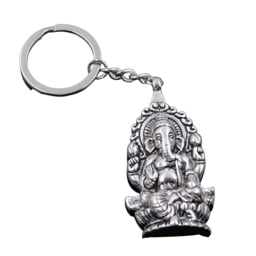 Fancychain Boeddhistische geluksbrenger sleutelhanger Boeddha Budda hoofd figuur boeddhisme geluk Ganesha figuur klein meditatie Azië cadeau-idee succes en innerlijke rust