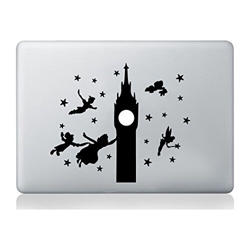 wall4stickers Peter Pan Big Ben Sticker Silhouette MacBook Laptop Decal Vinyl Skin Mural Art MacBook Laptop Decal Vinyl Skin Sticker Silhouette Mural Art Graphics Pet