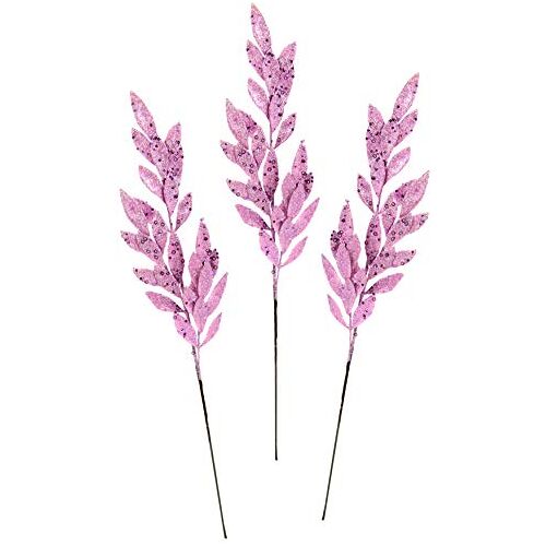 Flair Flower Kersttak, bladertak met glitter en decoratieve stenen, tak, decoratieve tak, kerstdecoratie voor arrangementen, kerstkrans, adventskrans, decoratie, enkele bloem, decoratieve bloem,