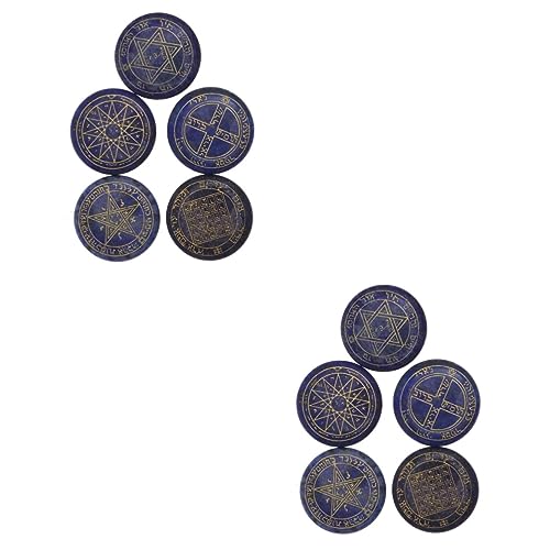 LALAFINA 10 Stuks Lapis Lazuli Amulet Stenen Energie Stenen Jodendom Decor Religieus Sterkristal Ronde Steen