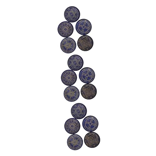 NIYANGLE Reisaccessoires 15 Stuks Jodendom Decor Energie Stenen Lapis Lazuli Amulet Stenen Religieus Sterkristal Ronde Steen Dimensie