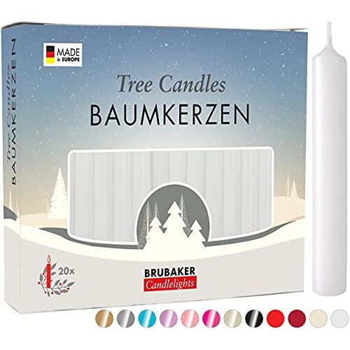 BRUBAKER 100 Pakje Boomkaarsen Was Kerstmis Kaarsen Piramide Kaarsen Kerstboom Kaarsen Wit