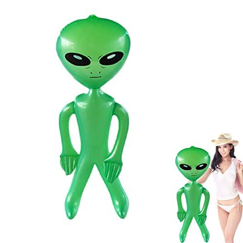 AUFY Opblaasbare buitenaardse figuren, 35 inch opblaasbare buitenaards wezen, buitenaards feest decoratief speelgoed, blaast buitenaards rekwisietenspeelgoed op