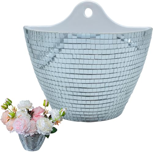 lovemetoo Disco plantenbak,Disco muur plantenbak,Spiegel Disco Ball Muur Hang Planter Boho bloempotten discobal plantenbak, discobal plantenpot binnen, discobal vaas